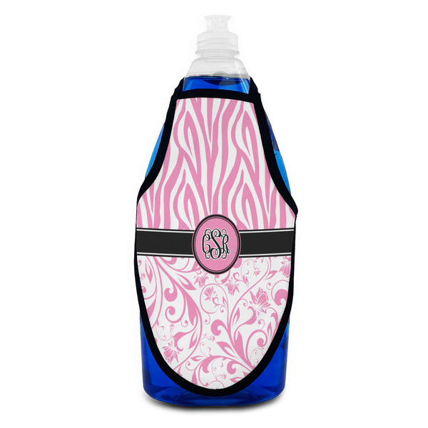 Zebra & Floral Bottle Apron - Soap - FRONT