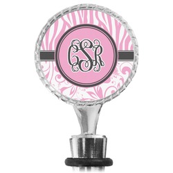 Zebra & Floral Wine Bottle Stopper (Personalized)