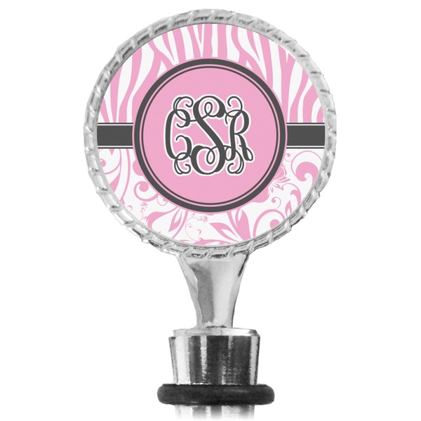 Zebra & Floral Bottle Stopper Main View