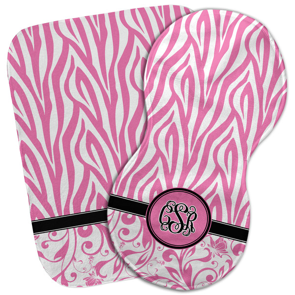 Custom Zebra & Floral Burp Cloth (Personalized)