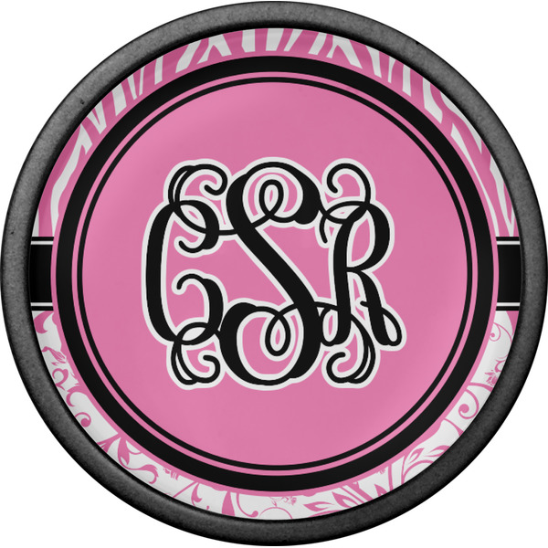 Zebra & Floral Cabinet Knob - Black - Front