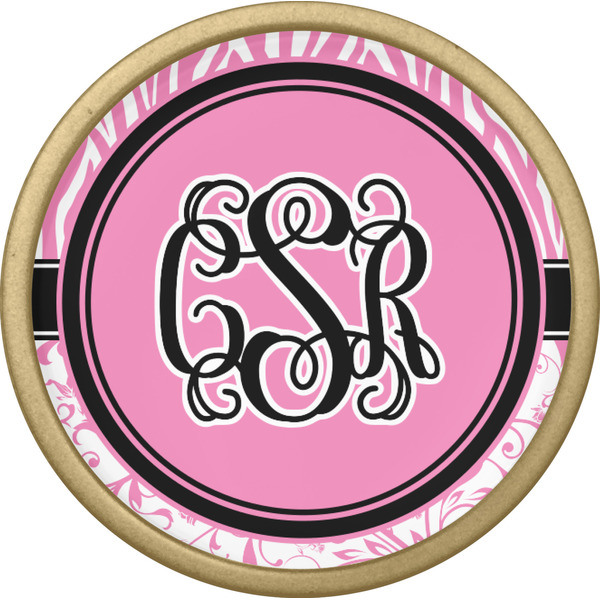 Zebra & Floral Cabinet Knob - Gold - Front