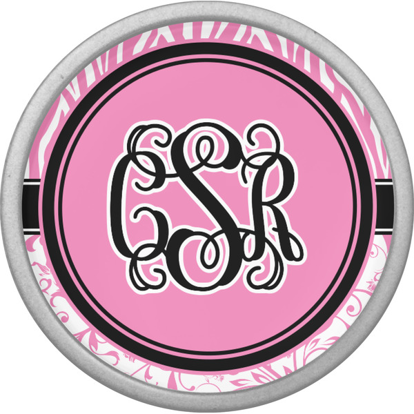 Zebra & Floral Cabinet Knob - Nickel - Front