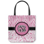 Zebra & Floral Canvas Tote Bag - Small - 13"x13" (Personalized)