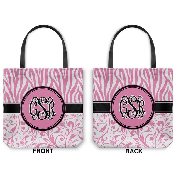 Zebra & Floral Canvas Tote - Front and Back
