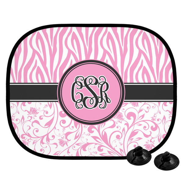 Custom Zebra & Floral Car Side Window Sun Shade (Personalized)