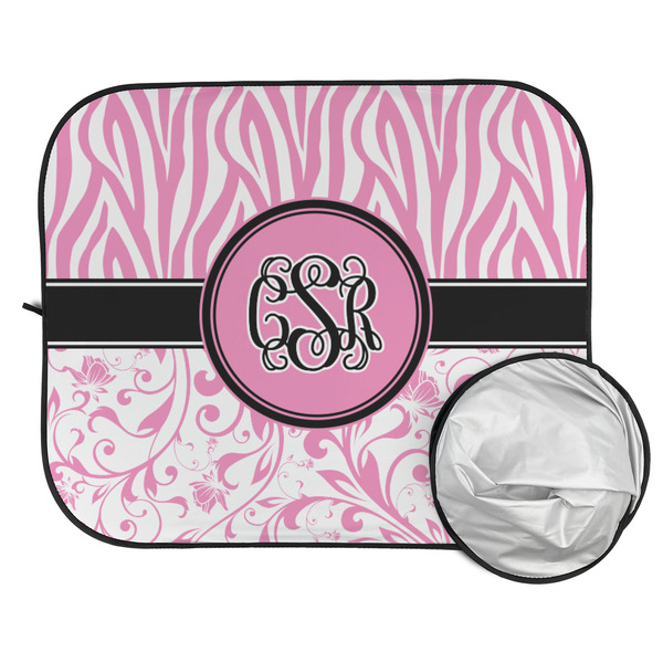 Zebra & Floral Car Sun Shades - FOLDED & UNFOLDED