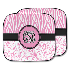 Zebra & Floral Car Sun Shade - Two Piece (Personalized)