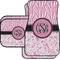 Zebra & Floral Car Floor Mats Set - 2 Front & 2 Back (Personalized)