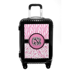 Zebra & Floral Carry On Hard Shell Suitcase (Personalized)