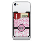 Zebra & Floral 2-in-1 Cell Phone Credit Card Holder & Screen Cleaner (Personalized)