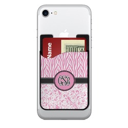 Zebra & Floral 2-in-1 Cell Phone Credit Card Holder & Screen Cleaner (Personalized)
