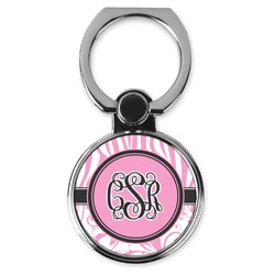 Zebra & Floral Cell Phone Ring Stand & Holder (Personalized)