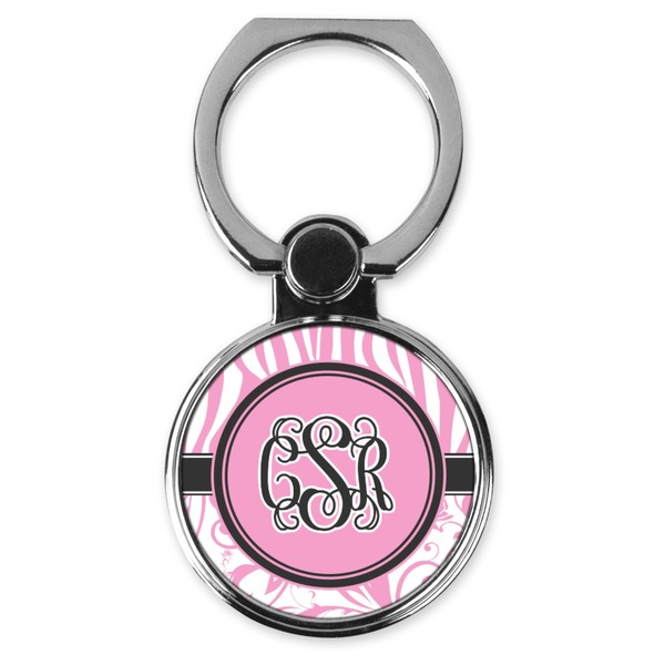 Custom Zebra & Floral Cell Phone Ring Stand & Holder (Personalized)