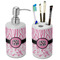Zebra & Floral Ceramic Bathroom Accessories Set (Personalized)
