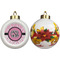 Zebra & Floral Ceramic Christmas Ornament - Poinsettias (APPROVAL)
