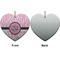 Zebra & Floral Ceramic Flat Ornament - Heart Front & Back (APPROVAL)