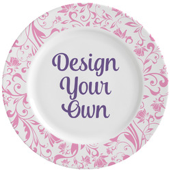 Zebra & Floral Ceramic Dinner Plates (Set of 4) (Personalized)