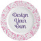 Zebra & Floral Ceramic Dinner Plates (Set of 4) (Personalized)