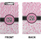 Zebra & Floral Clipboard (Legal) (Front + Back)