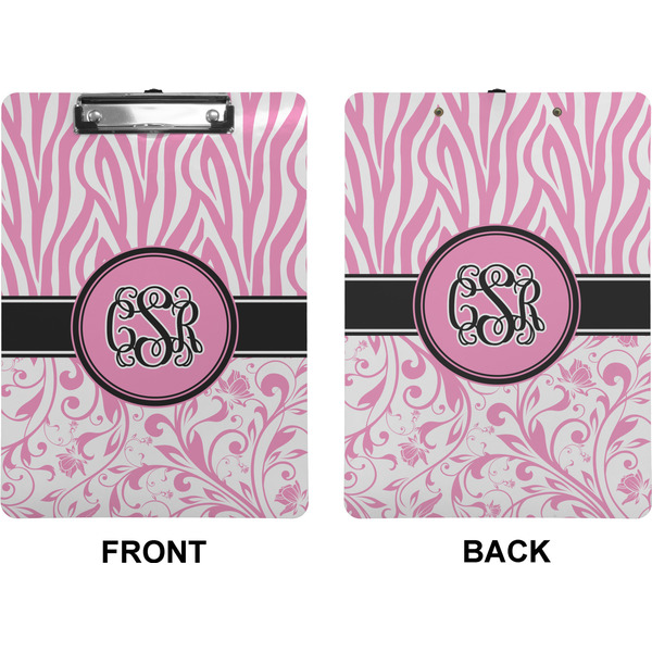 Zebra & Floral Clipboard (Letter) (Front + Back)