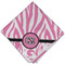 Zebra & Floral Cloth Dinner Napkin - Single w/ Monogram