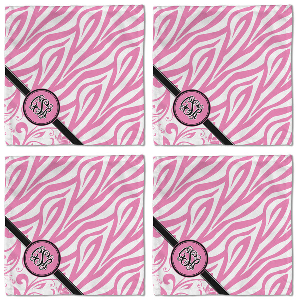 Zebra & Floral Cloth Napkins - Personalized Lunch (APPROVAL) Set of 4