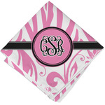 Zebra & Floral Cloth Napkin w/ Monogram