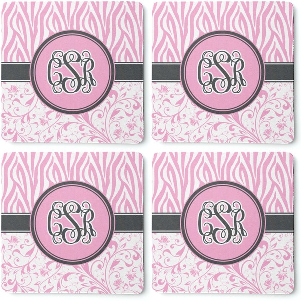 Zebra & Floral Coaster Rubber Back - Apvl