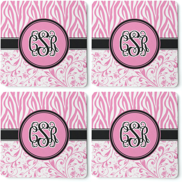 Zebra & Floral Coaster Rubber Back - Apvl