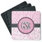 Zebra & Floral Square Rubber Backed Coasters - Set of 4 (Personalized)