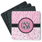 Zebra & Floral Square Rubber Backed Coasters - Set of 4 (Personalized)