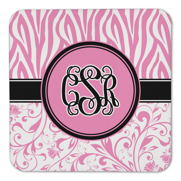 Zebra & Floral Coaster Set - FRONT (one)