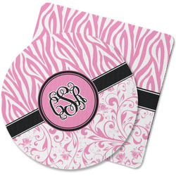 Zebra & Floral Rubber Backed Coaster (Personalized)
