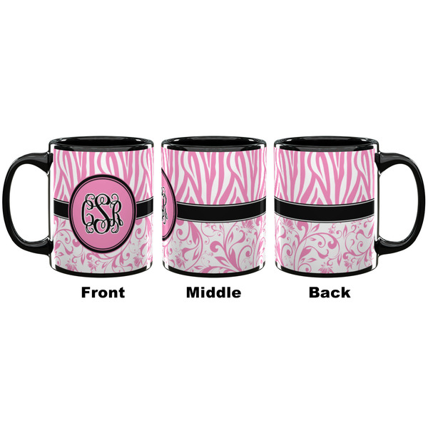 Zebra & Floral Coffee Mug - 11 oz - Black APPROVAL