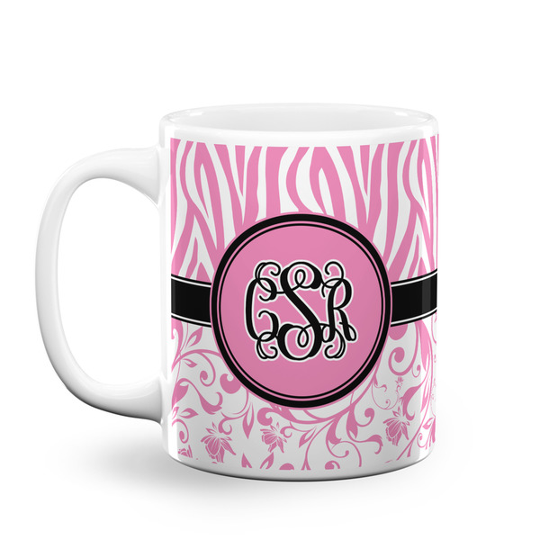 Custom Zebra & Floral Coffee Mug (Personalized)