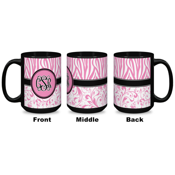 Zebra & Floral Coffee Mug - 15 oz - Black APPROVAL