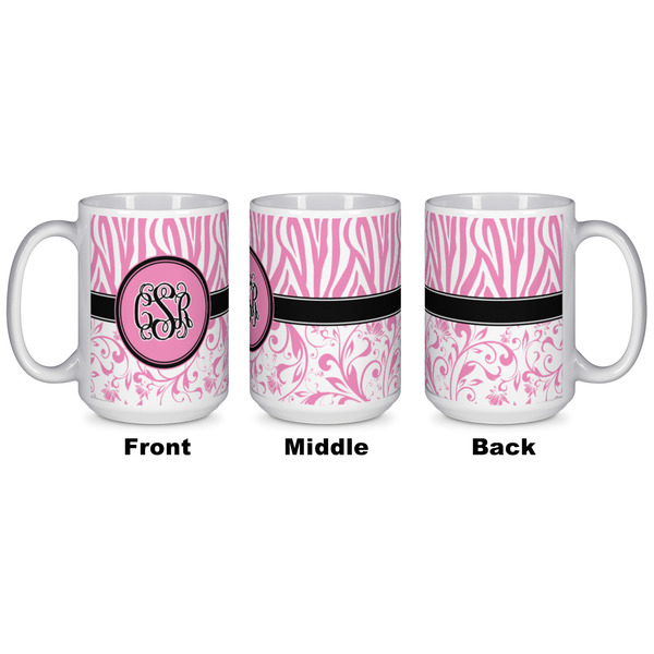 Zebra & Floral Coffee Mug - 15 oz - White APPROVAL