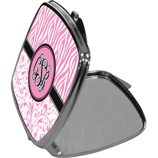 Zebra & Floral Compact Mirror (Side View)