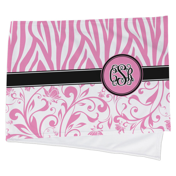 Custom Zebra & Floral Cooling Towel (Personalized)