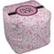Zebra & Floral Cube Poof Ottoman (Top)