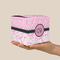 Zebra & Floral Cube Favor Gift Box - On Hand - Scale View