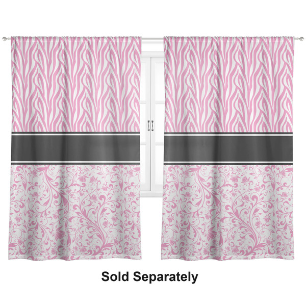 Zebra & Floral Curtains Double