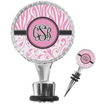 Zebra & Floral Wine Bottle Stopper (Personalized)