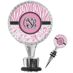 Zebra & Floral Wine Bottle Stopper (Personalized)