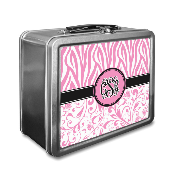 Custom Zebra & Floral Lunch Box w/ Monogram