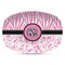 Zebra & Floral Plastic Platter - Microwave & Oven Safe Composite Polymer (Personalized)