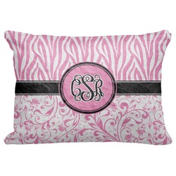 Zebra & Floral Decorative Baby Pillowcase - 16"x12" (Personalized)
