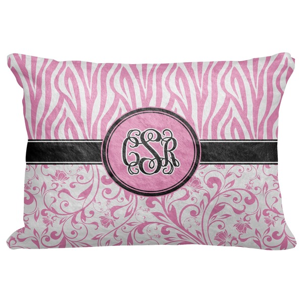 Custom Zebra & Floral Decorative Baby Pillowcase - 16"x12" (Personalized)