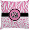 Zebra & Floral Decorative Pillow Case (Personalized)